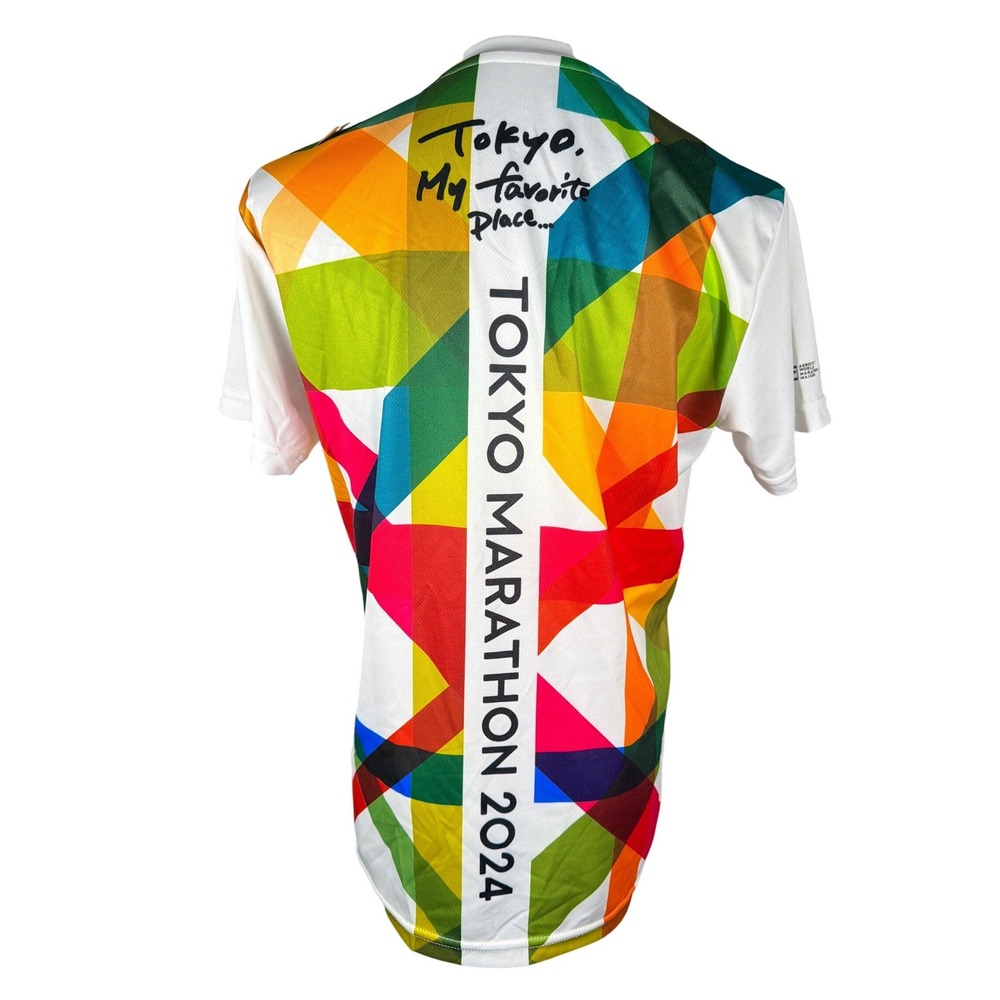 Asics Tokyo Marathon 2024 Running Shirt White Multicolor 2013A409‎ Womens M NWT